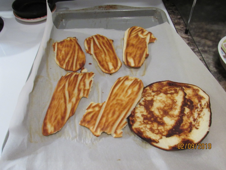 Hot dog halves and tortilla.JPG